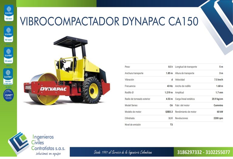 VIBROCOMPACTADOR DYNAPAC CA150